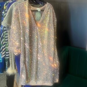 Sequence shirt dress